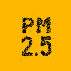 Air pollution icons. Particulate matter and health concept