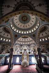 Fototapeta na wymiar View to interior of main mosque in Manavgat