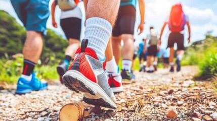Runners feets during a race, generated with AI