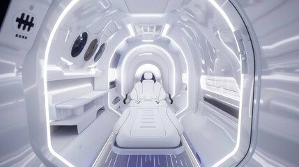 Sleeping capsule on space travel ship from the future