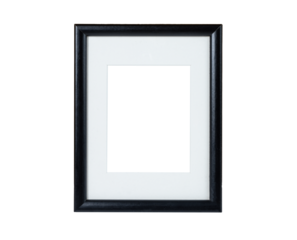 an empty black frame with a white pass partout