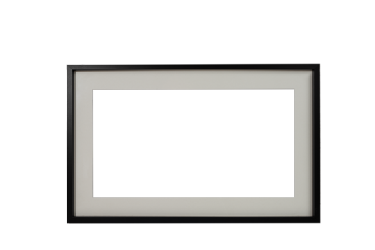 an empty black frame with a white pass partout