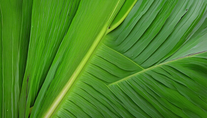 Fresh whole banana leaf isolated on white background