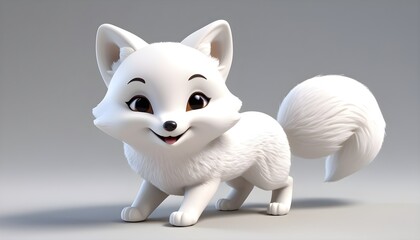 Cute and smiling white fox