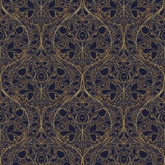 Seamless pattern with a subtle pattern of plants in the form of a bulb, in the Art Deco style. Suitable for interior, wallpaper, fabrics, clothing, stationery.