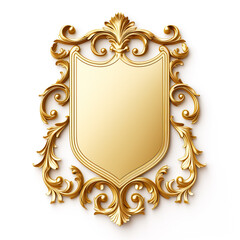 golden plaque on white background сreated with Generative Ai