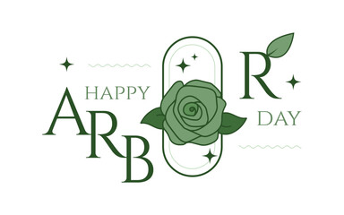 Happy Arbor day typography. Minimalism