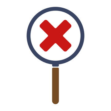 recommend clip art: Magnifying glass and delete icon. Illustration