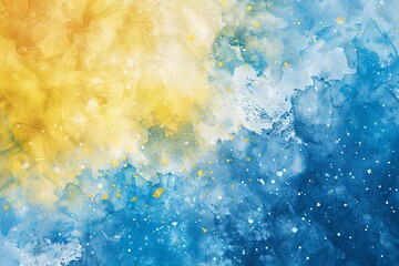 Abstract blue yellow painted Watercolor Background. Generative ai