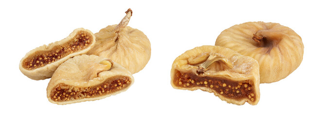 dried fig isolated on white background with full depth of field