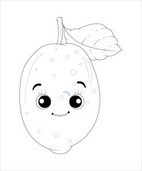 Funny fruits coloring page for kids
