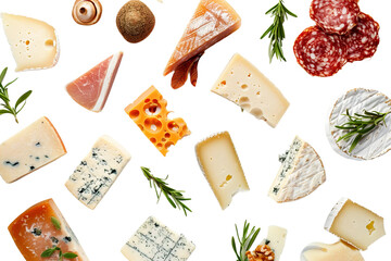 collage of cheese and vegetables