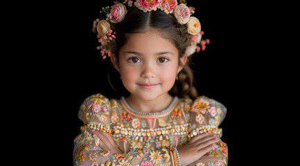 Cute empowered little etnic girl