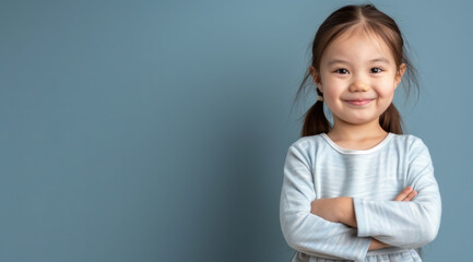 Happy cute asian little girl