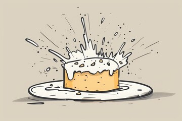 Exploding cake for April Fool's Day