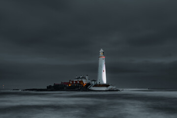 lighthouse at night