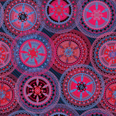 Boho seamless pattern tribal Navajo. Ethnic hipster backdrop. Aztec geometric print. Vector illustration. - 754403988