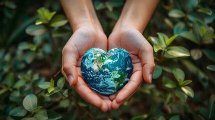 Heart-shaped earth in hands, blue and green hues, symbolizing Donate Life