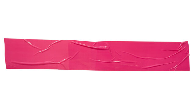 A piece of long pink plastic tape