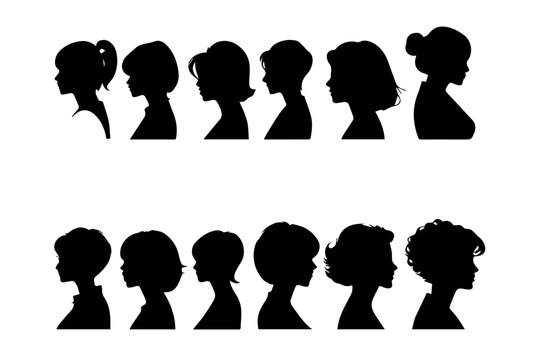 silhouettes of female hairstyle