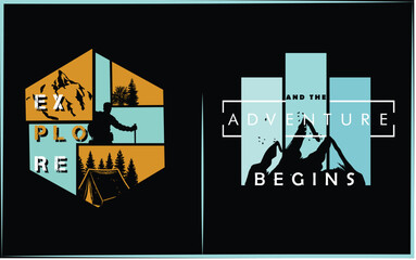 Adventure camping View Illustration And Outdoor Slogans Artwork for T-shirt Print And Other Uses