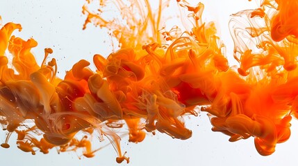 Orange ink explosion, abstrack background