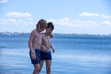 boys on a beach