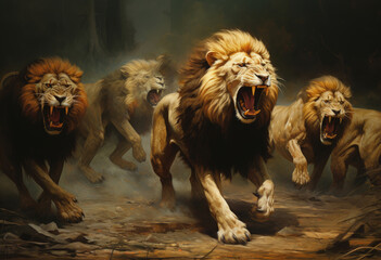Angry Lions on the run
