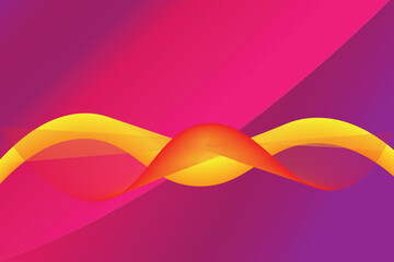 Vibrant Abstract Sound Wave on Purple and Pink Background, Dynamic Wavy Lines in Orange and Yellow on Neon Backdrop, Futuristic Energy Swirl Abstract Background