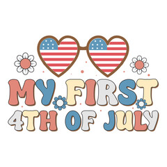 Retro 4th of july SVG Design, Retro Groovy 4th of july sublimation, USA SVG Design, Memorial Day SVG Design, Fourth of july Sublimation