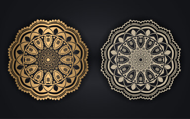 Luxury Golden Color or Colorful Islamic Mandala Background Design.
Circular pattern in form of mandala for Henna, Mehndi, tattoo, decoration. Decorative ornament in oriental style. Coloring book page