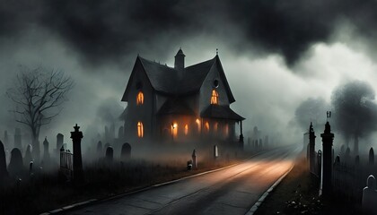 haunted house in the woods