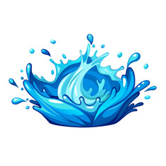 Fototapeta na wymiar Blue water splash on white background