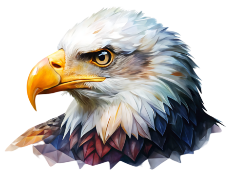 Eagle heads on transparent