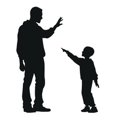 father and son Silhouette