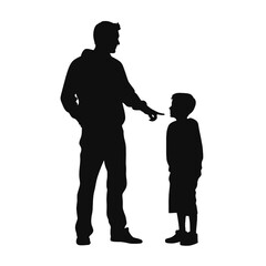 silhouette of father and son