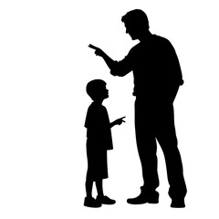 silhouette of father and son