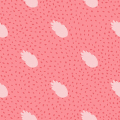 Artistic tree and foliage illustration in a repeating pattern.