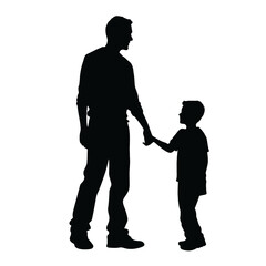silhouette of father and son