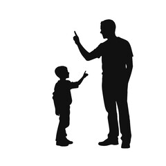 silhouette of father and son