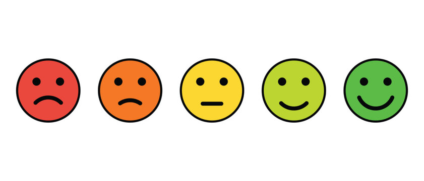 Customer rating emoji icon vector. Consumer satisfaction level concept
