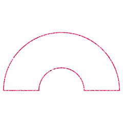 Semicircle pink geometric figure design illustration