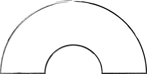 Semicircle doodle geometric figure design drawing