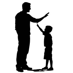 Silhouette father of the child 