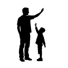Silhouette father of the child 