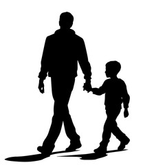 Silhouette father of the child 