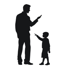 Silhouette father of the child 