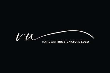 VU initials Handwriting signature logo. VU Hand drawn Calligraphy lettering Vector. VU letter real estate, beauty, photography letter logo design.