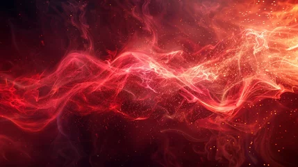 Foto op Canvas Abstract energy flow red smoke and sparks combine in a dynamic © Oranuch
