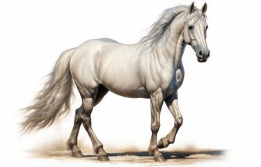 Obraz na płótnie Canvas White horse isolated on white background